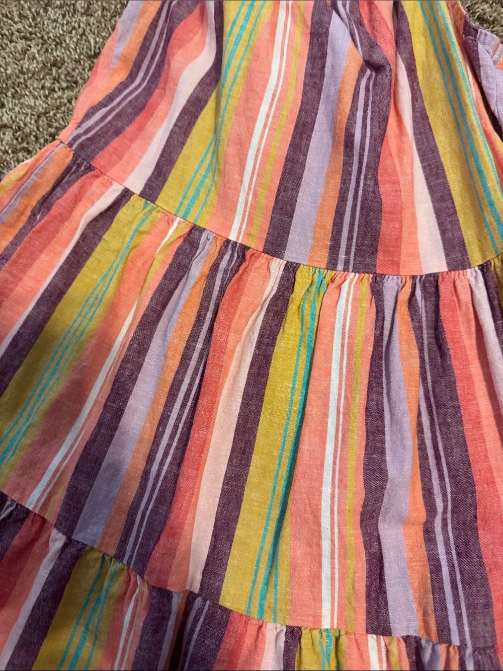 Carter's Pink Purple Yellow Multicolor Striped Sundress